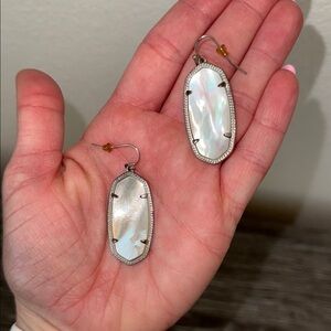Elegant Silver and White Drop Earrings